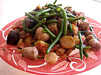 figue : Assiette de haricots verts et navets