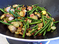 Recette Navets et haricots verts au wok