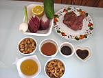 Ingrédients pour la recette : Veau au miel en salade