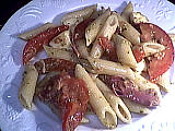 entrée à base de pâtes : Assiette de salade de pâtes au pistou