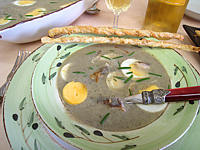 Soupes & potages : Assiette de velouté de fèves aux harengs