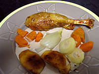 armagnac : Assiette de chapon et sa sauce au champagne