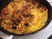 Image : Omelette aux oignons et au poivron