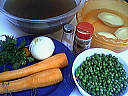 Ingrédients pour la recette : Soupe aux petits pois