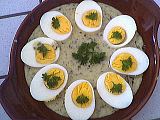 oeufs durs : Assiette d'oeufs durs sauce oseille