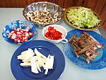 Ingrédients pour la recette : Restes de langue de boeuf en salade
