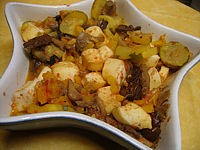 Recette Seiches aux champignons et poivrons
