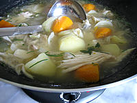 Soupes & potages : Wok de soupe de raie aux herbes aromatiques