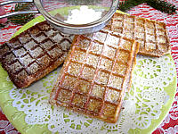 carnaval : assiette de gaufres aux noisettes
