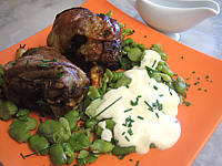 souris d'agneau aux fèves et parmesan