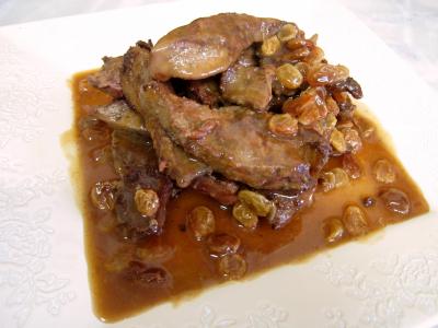 Recette Foie de veau aux raisins secs et au potimarron