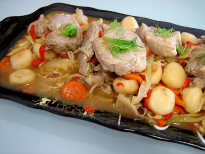 Sauté de porc aux châtaignes d'eau