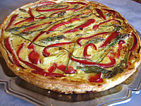 Tarte aux asperges et poivrons
