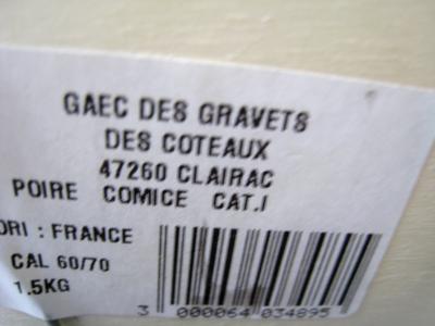 etiquette poire comice