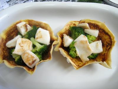 Coupelles de crêpes farcies aux encornets - 23.2