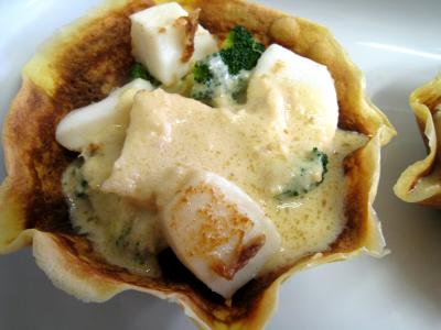 Recette Coupelles de crêpes farcies aux encornets