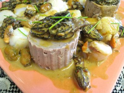 Recette Noix de Saint-Jacques aux morilles et à la purée de marrons
