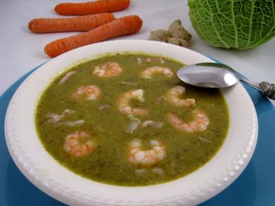 Recette Velouté de chou aux crevettes