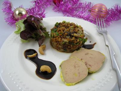 Foie gras aux lentilles