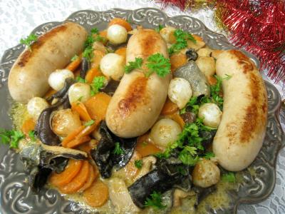 Recette Boudins blancs aux champignons noirs et aux chiitakes