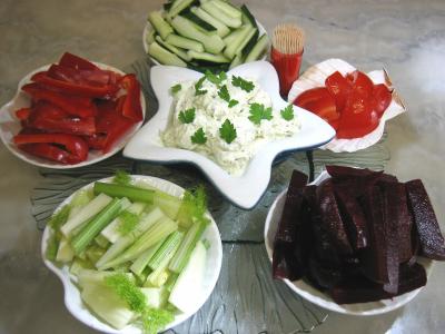Image : recette Amuse-bouche aux crudités et sa sauce "ricotta"