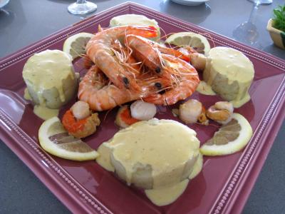 Crevettes flambées et sa sauce au citron et sa purée de fenouil - 12.1