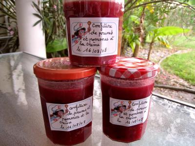 Recette Confiture de prunes et de pommes à la crème