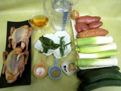 Ingrédients pour la recette : Pot au feu de pigeons
