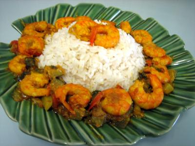 curcuma : Assiette de crevettes à la réunionnaise