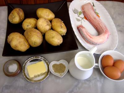 Ingrédients pour la recette : Roussette en purée