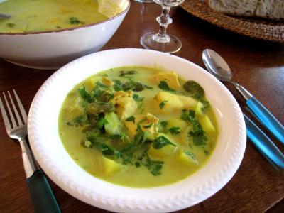 Image : recette Soupe de filets de poulet aux fèves