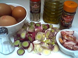 Ingrédients pour la recette : Omelette aux ognasses à la landaise