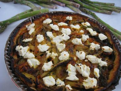 fromage de chevre : Tarte aux asperges au fromage frais de chèvre