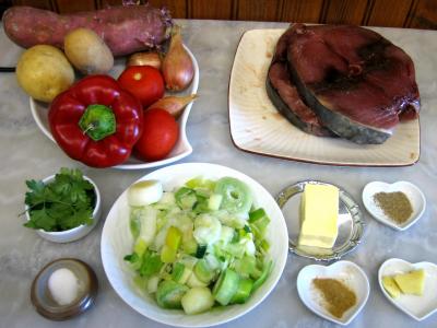 Ingrédients pour la recette : Thon jardinière à la façon orientale