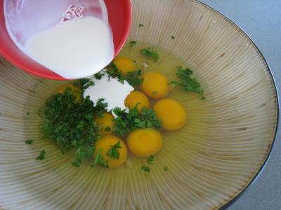 Recette Omelette d'asperges au chou et aux ognasses