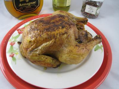 Poulet rôti à l'armagnac