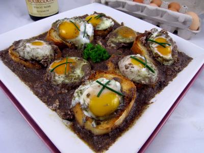 pain : Oeufs en meurette façon bourguignonne