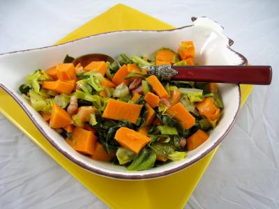 Image : recette Sauté de chou pointu aux patates douces