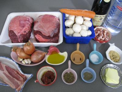 Ingrédients pour la recette : Boeuf bourguignon