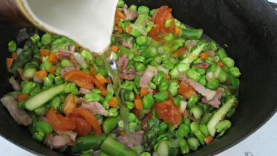 Fèves crèmées aux lardons - 8.4
