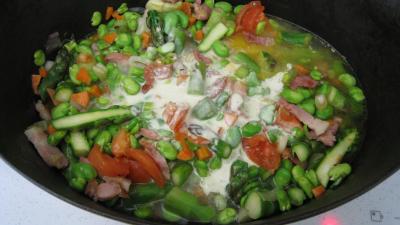 Fèves crèmées aux lardons - 9.1