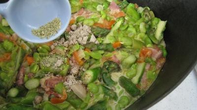 Fèves crèmées aux lardons - 9.3
