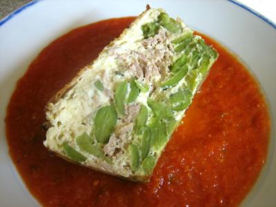 Recette Clafoutis aux fèves et au thon