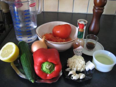 Ingrédients pour la recette : Gaspacho