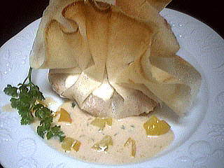 aumonières au boudin blanc