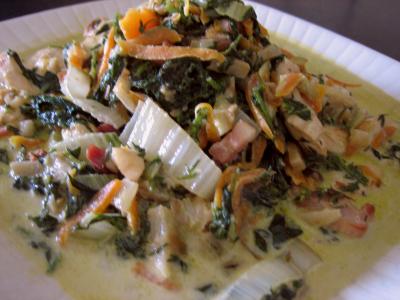 datte : Plat de blancs de poulet aux fanes de carottes