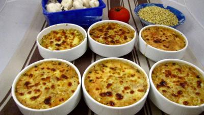 blé : Cassolettes de blé gratiné aux tomates et à la mozzarella