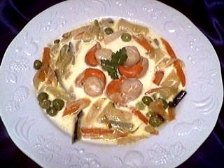 céleri-rave : Assiette de blanquette de coquilles saint-Jacques