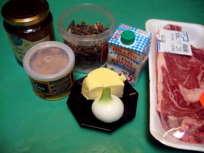 Ingrédients pour la recette : Boeuf aux morilles