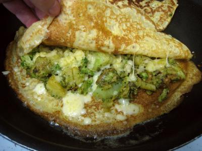 Recette Crêpes aux brocolis et aux noix